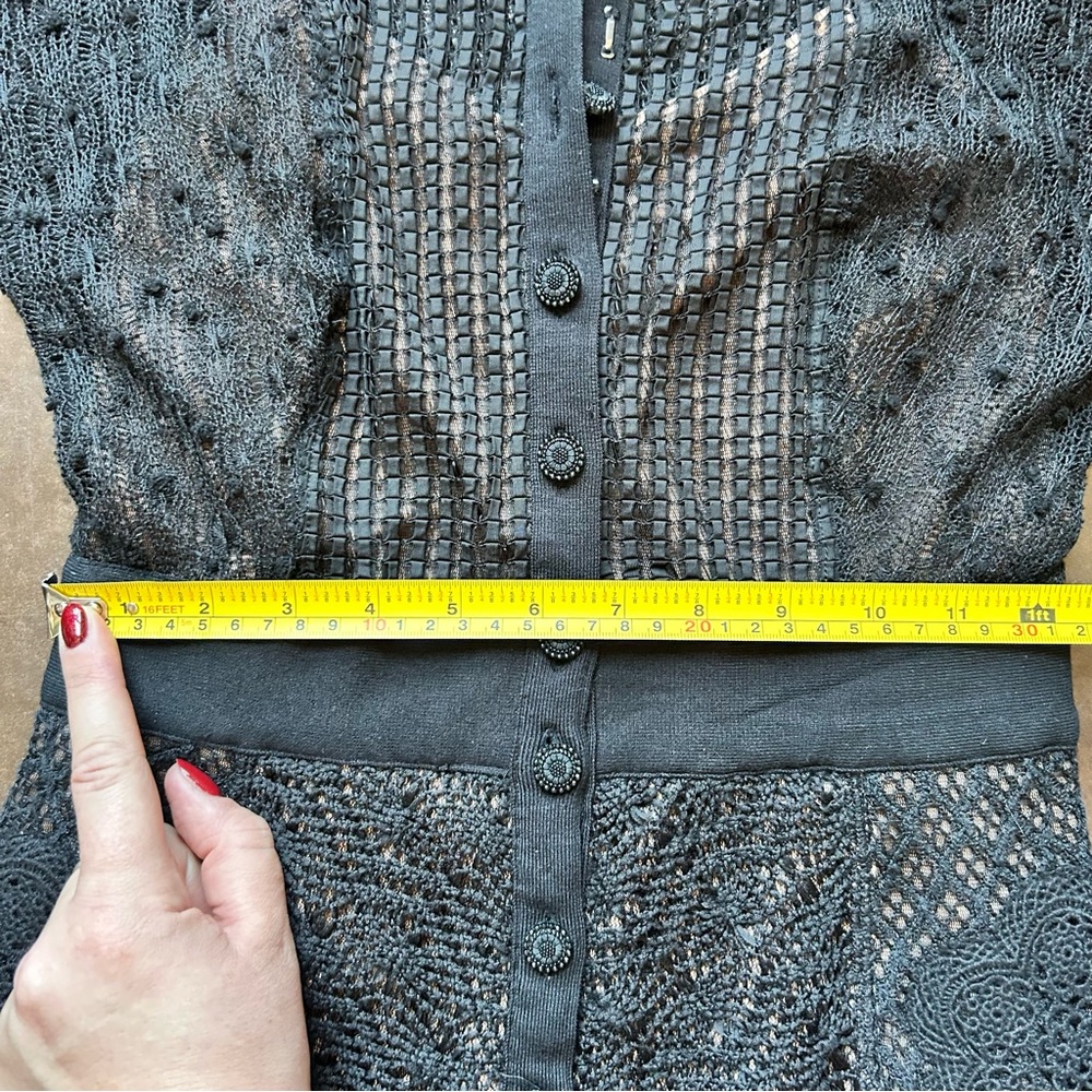ANTHROPOLOGIE brand Beguile by Byron Lars- size 0 Black Long Sleeve Lace Dress - Picture 12 of 17